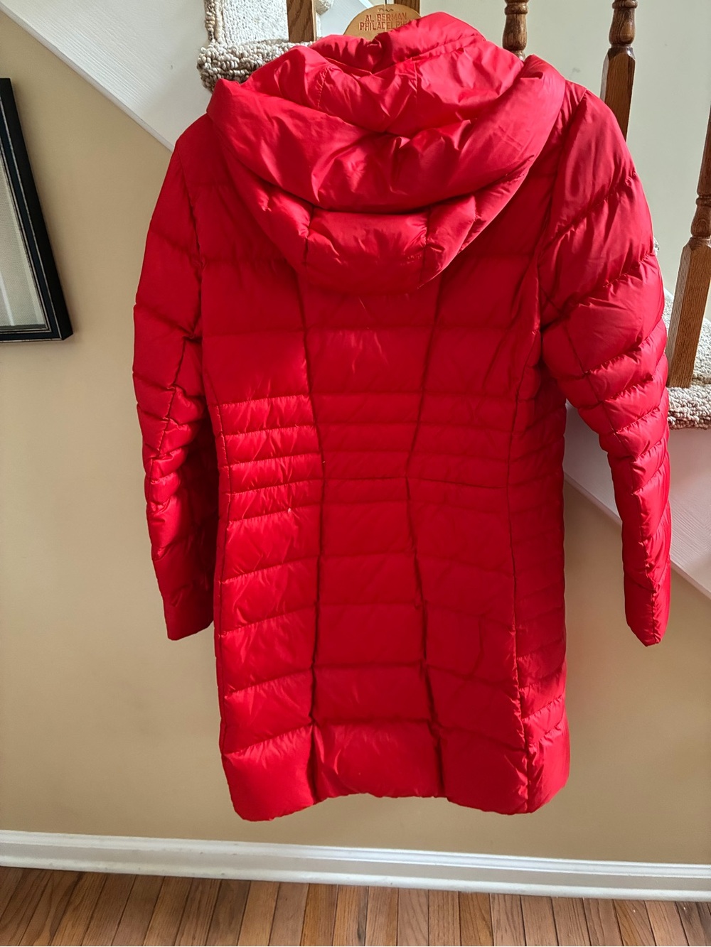 Orange Northface Hooded Puffer Coat - Women